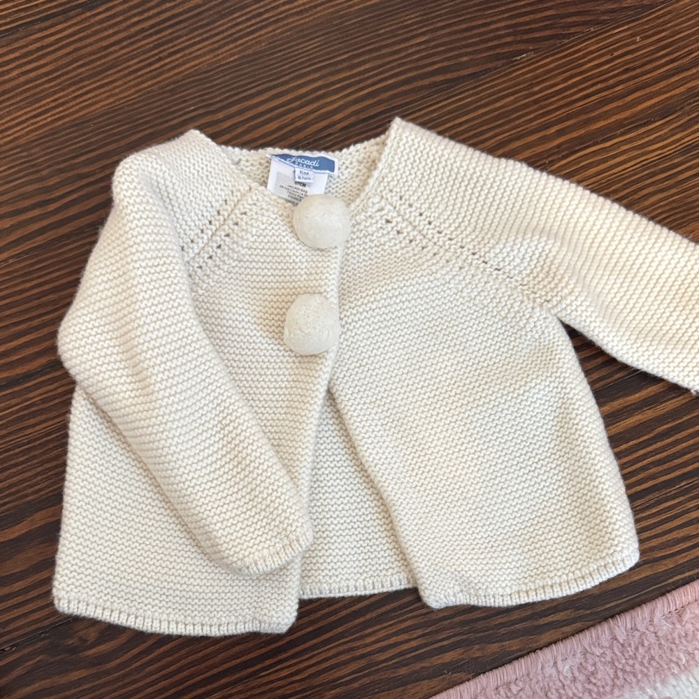 Jacadi Cream Knit Baby Sweater